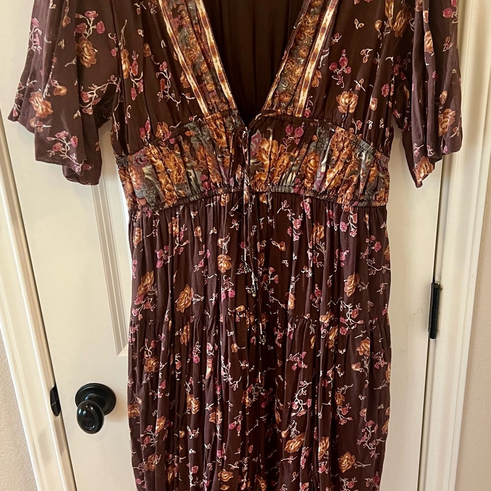 Free People Brown Floral Maxi Dress